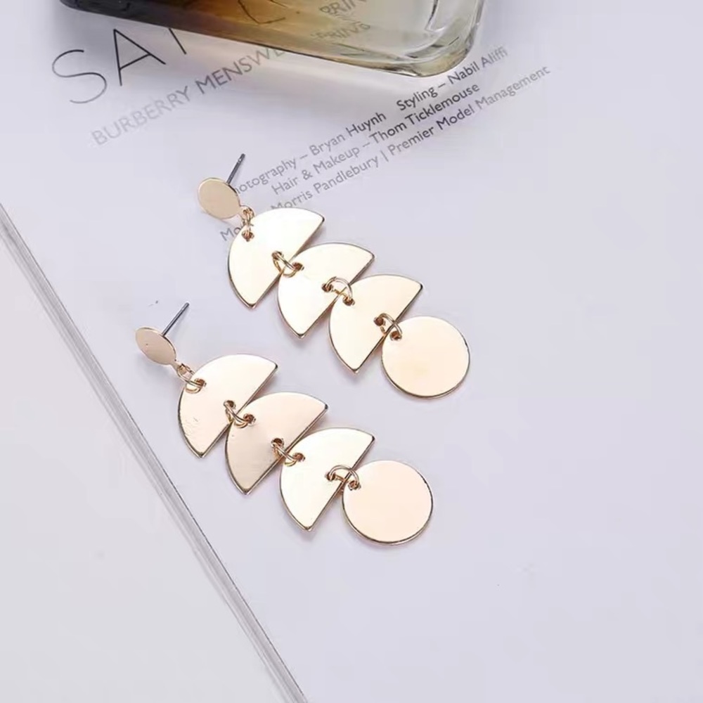 Geometric Shapes Dangle Earrings - Picture 2 of 7